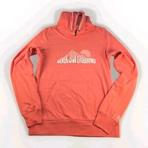 North Face Women's Medium Classic Fit Hoodie Orange Never Stop Exploring Outdoor